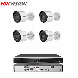 ��� ������ ����� 4 ������ IP ����� ColorVu 4MP ������ �����  HIKVISION NVR 4CH + 4POE