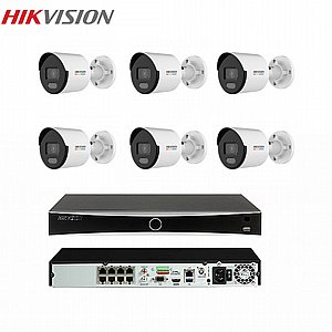 ��� ������ ����� 6 ������ IP ����� ColorVu 4MP ������ ����� HIKVISION NVR 8CH + 8POE