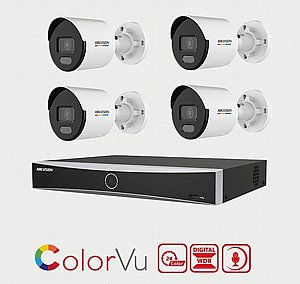 ��� ������ ����� 4 ������ IP ����� Hikvision ColorVu 4MP  ���� ����� ����� NVR 8CH.