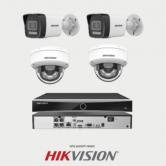 ��� 4 ������ IP ����� �� ���� 4MP  ������ ����� HIKVISION NVR 4CH + 4POE